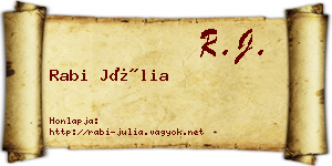 Rabi Júlia névjegykártya