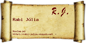 Rabi Júlia névjegykártya
